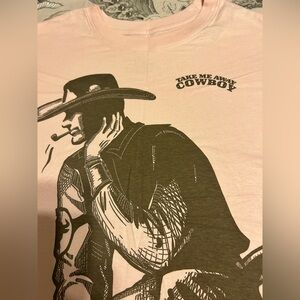 Cold Crush Light Pink Graphic Tee Take me away cowboy